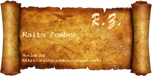Raits Zombor névjegykártya